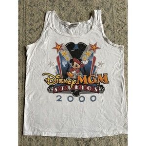 Disney MGM Studios Mickey Y2K 2000 Tank Top Shirt Large Disney World Vintage
